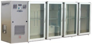 Unifrigor - Arrière-bar Inox - Série LEDS - Groupe logé - 4 moyennes portes vitrées - 610 litres - U54MVI