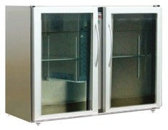 Unifrigor - Arrière-bar Inox - Série LEDS - Sans groupe - 2 moyennes portes vitrées - 380 litres - U72MVISG