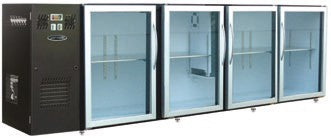 Unifrigor - Arrière-bar Skinplate - Série LEDS - Groupe logé - 4 larges portes vitrées - 967 litres - U74LVS