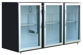 Unifrigor - Arrière-bar Skinplate - Série LEDS - Sans groupe - 3 larges portes vitrées - 128 litres - U73LVSSG