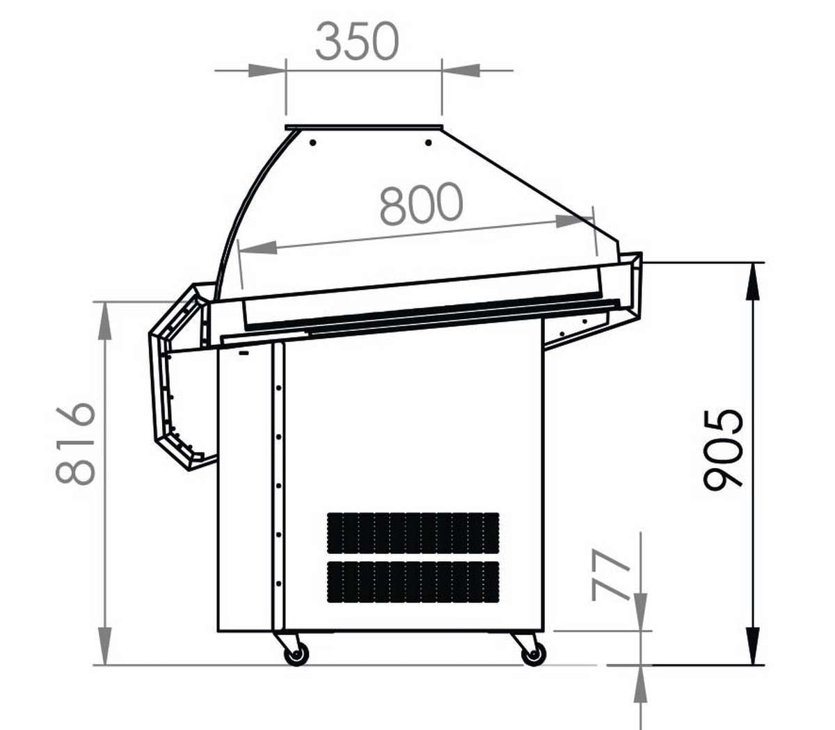 VITRINE RÉFRIGÉRÉE À POISSONS - FROID STATIQUE - VITRAGE FIXE