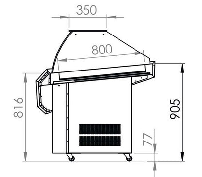 VITRINE RÉFRIGÉRÉE À POISSONS - FROID STATIQUE - VITRAGE FIXE
