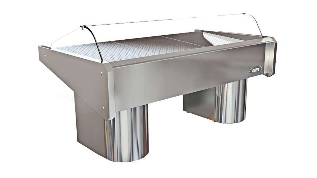 VITRINE RÉFRIGÉRÉE À POISSONS - FROID STATIQUE - VITRAGE FIXE