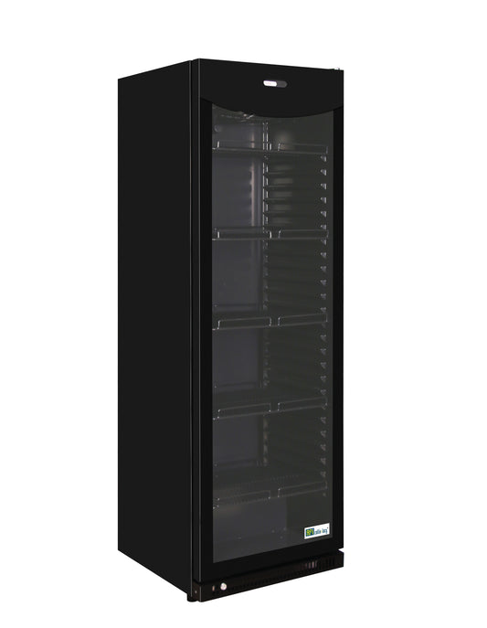 Armoire réfrigérée positive 1 porte vitrée 382 L - Laquée Noir